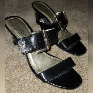 Women's black slip on dress shoes